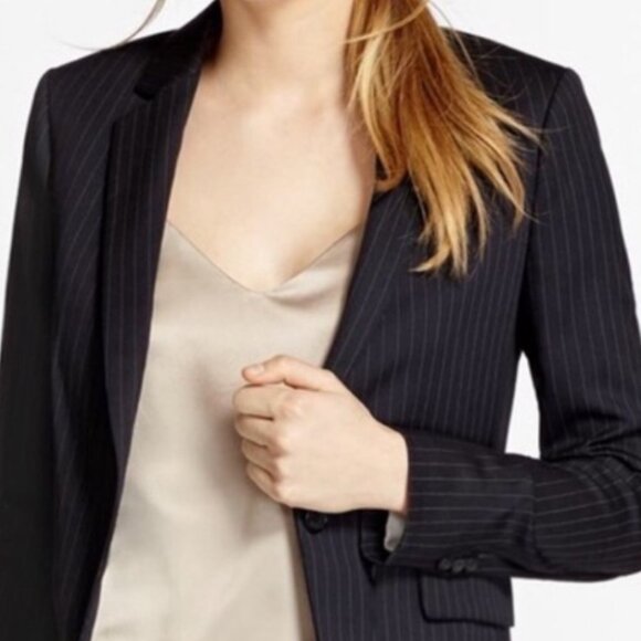 NEW (NWOT) Brooks Brothers 2-button navy pinstripe wool-blend blazer sz 4 - Picture 1 of 11
